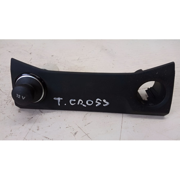 Moldura Com Tomada 12v Vw T-cross 2021 Original  Preto