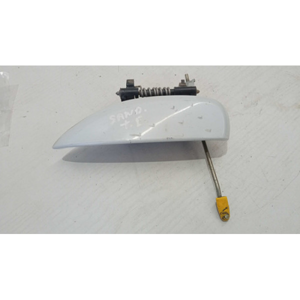 Maçaneta Ext Porta Tras Esq Renault Sandero 1.6 2019 2020 Branco Traseira
