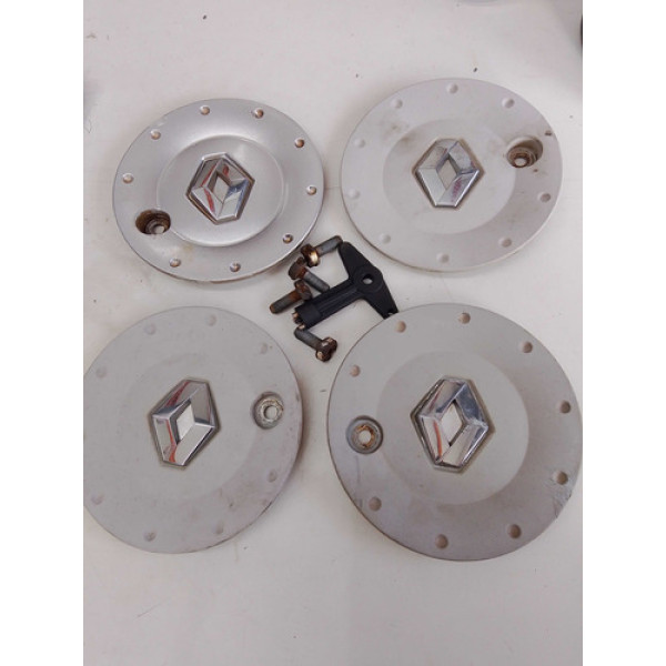 Par Calota Miolo Centro Roda Aro 16 Renault Clio Usado Cinza