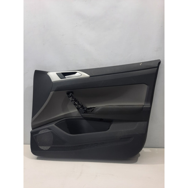 Forro Porta Dianteiro Ld Direito Vw Polo Virtus 2018 A 2020 Preto Com Cinza