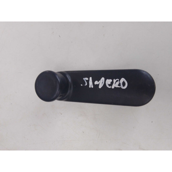 Manivela Vidro Traseiro Cl Renault Logan Sandero 2011 A 2014 Preto